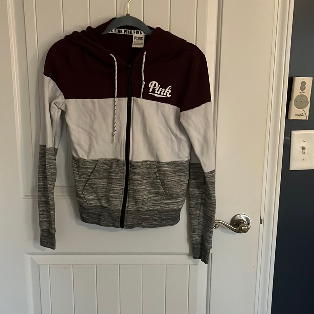 PINK zip up hoodie Sz XS